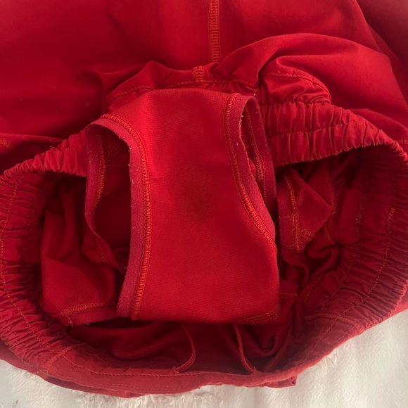 size 2 four inch red lululemon shorts, worn once. - Picture 2 of 3